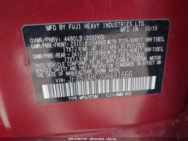 JF2SJAHC2GH481666 Subaru Forester 2.5i Limited