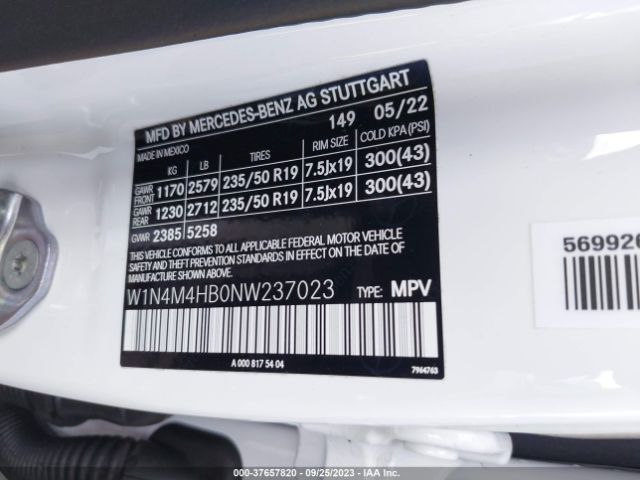 W1N4M4HB0NW237023 Mercedes-Benz Glb Glb 250