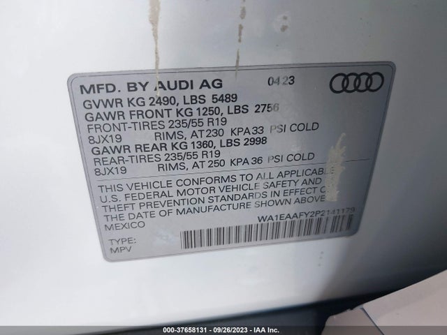 WA1EAAFY2P2141179 Audi Q5 S Line Premium Plus