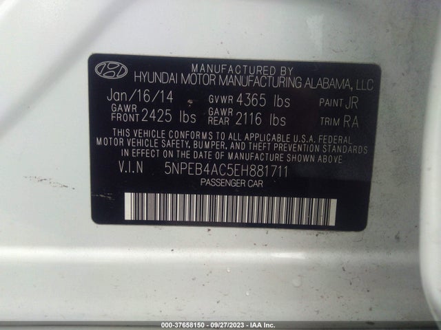 Hyundai SONATA GLS 2014 5NPEB4AC5EH881711 Image 9