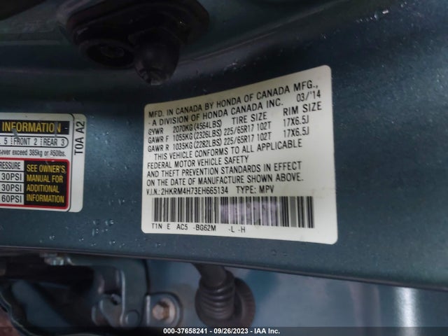 Honda Cr-v Ex-l 2014 2HKRM4H73EH665134 Image 9
