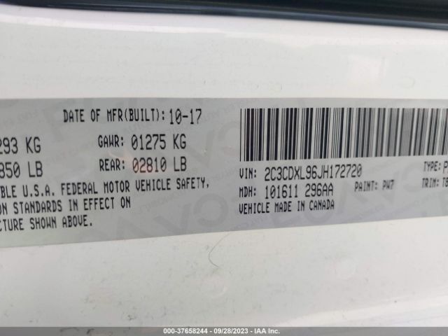 2C3CDXL96JH172720 Dodge Charger Srt Hellcat