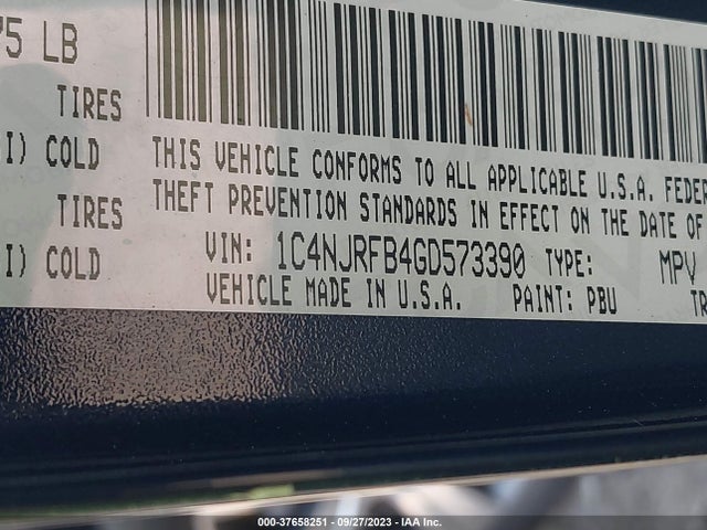 1C4NJRFB4GD573390 Jeep Patriot High Altitude Edition