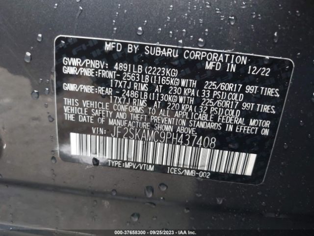 JF2SKAMC9PH437408 Subaru Forester Wilderness
