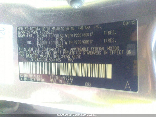 Toyota 2gr-fks 2020 5TDYZ3DC9LS044465 Image 26