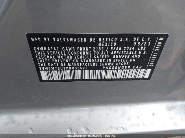 3VW7M7BU9PM039525 Volkswagen JETTA SE