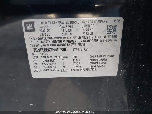 Chevrolet EQUINOX LS 2017 2GNFLEEKXH6163306 Image 9
