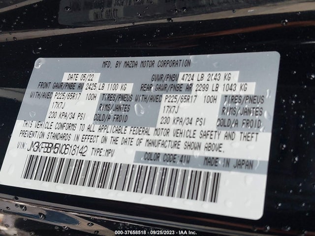 Mazda Cx-5 2.5 S Select Package 2022 JM3KFBBM5N0618142 Image 9