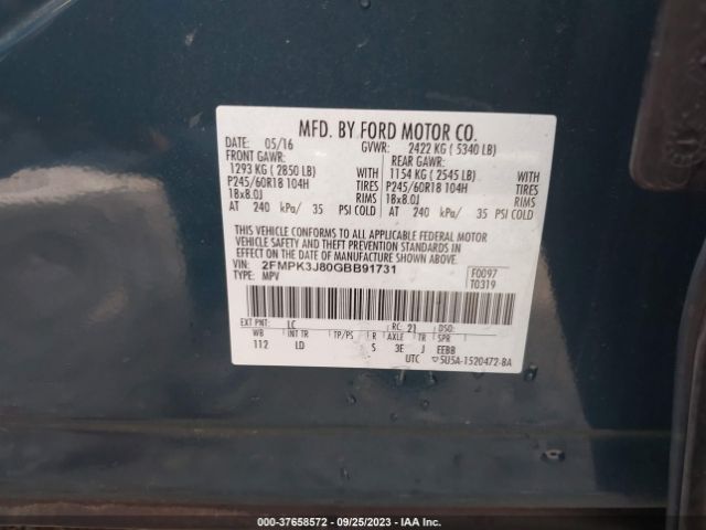 2FMPK3J80GBB91731 Ford EDGE SEL