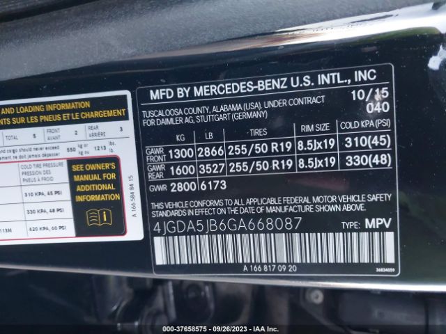 4JGDA5JB6GA668087 Mercedes-Benz Gle Gle 350
