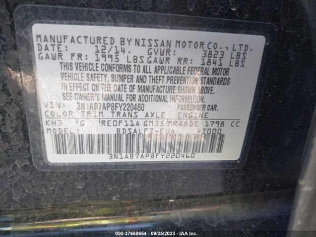3N1AB7AP8FY220460 Nissan Sentra Fe+ S