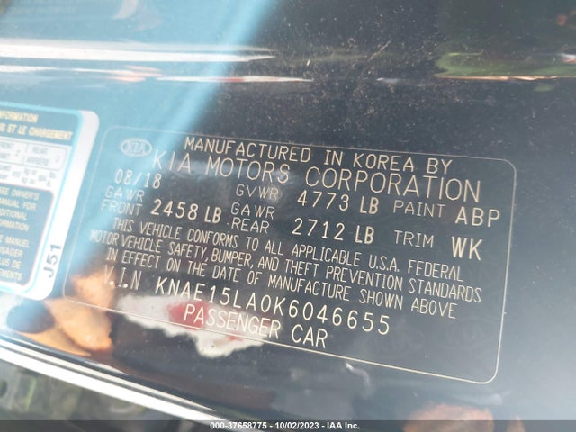KIA Stinger 2019 KNAE15LA0K6046655 Image 9