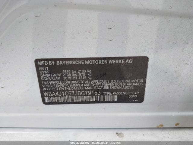 WBA4J1C57JBG79153 BMW 4 Series 430i