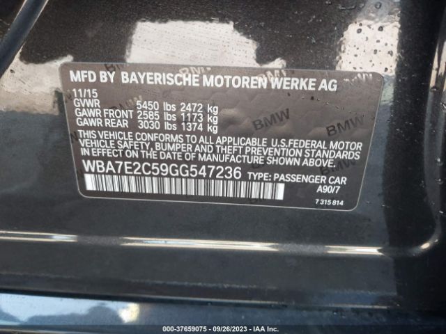 WBA7E2C59GG547236 BMW 7 Series 740i