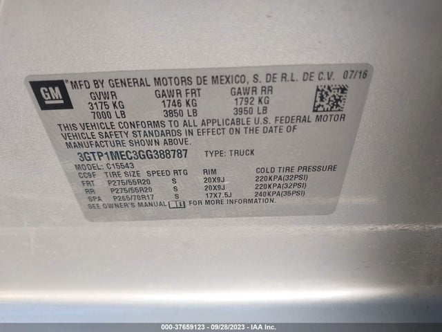 GMC Sierra 1500 Sle 2016 3GTP1MEC3GG388787 Image 9