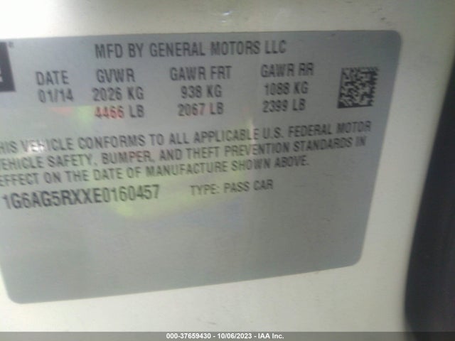 1G6AG5RXXE0160457 Cadillac Ats Standard Awd