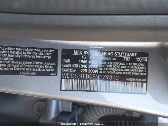 WDDSJ4EB0FN179312 Mercedes-Benz Cla-class Cla 250