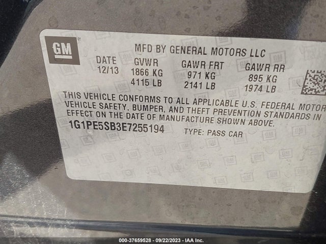 Chevrolet Cruze 2lt 2014 1G1PE5SB3E7255194 Image 9