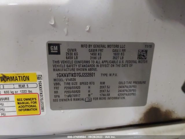 1GKKVTKD7GJ222801 GMC Acadia Denali