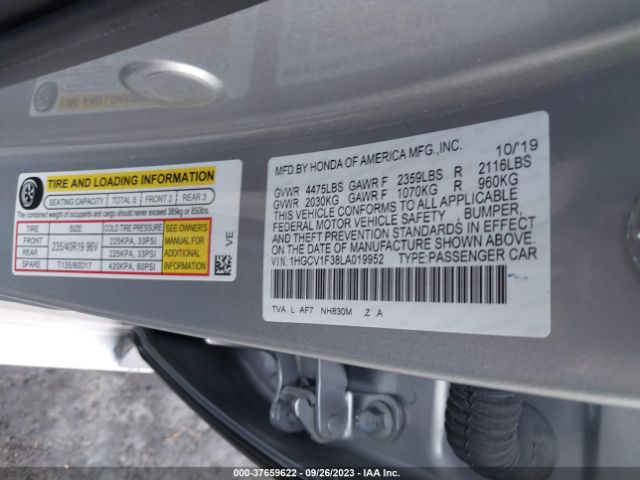 1HGCV1F38LA019952 Honda Accord Sedan Sport