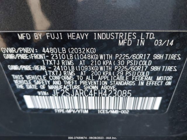 JF2SJARC4FH423085 Subaru Forester 2.5i Limited