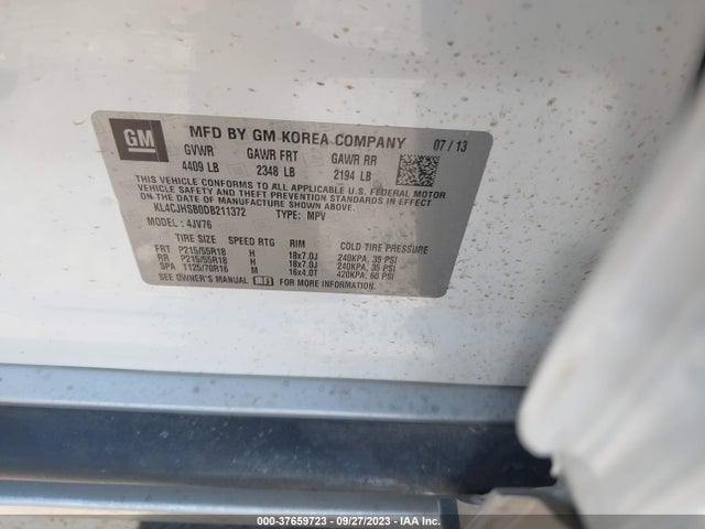 2013 BUICK ENCORE PREMIUM VIN: KL4CJHSB0DB211372