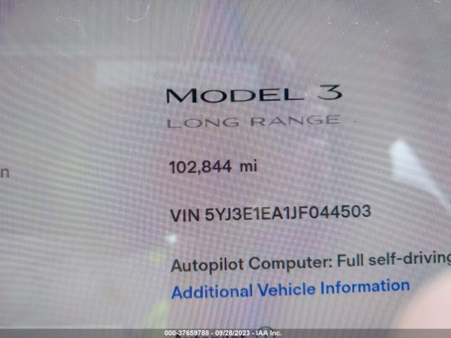 5YJ3E1EA1JF044503 Tesla Model 3 Range Battery