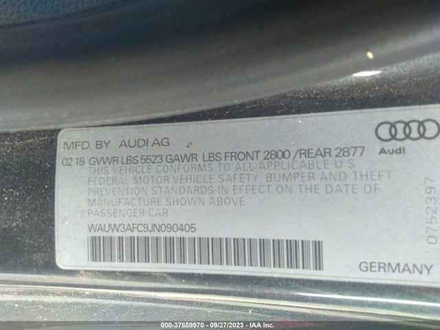 WAUW3AFC9JN090405 Audi A7 Premium Plus