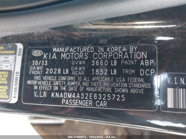 KNADM4A32E6325725 KIA RIO LX