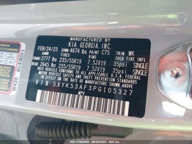 5XYK53AF3PG105327 KIA Sportage Sx-prestige