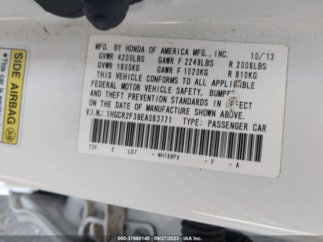 Honda Accord Sedan Lx 2014 1HGCR2F38EA063771 Image 9