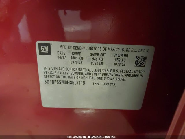 Chevrolet Cruze Premier Auto 2017 3G1BF6SM0HS607118 Image 9