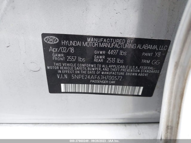 Hyundai SONATA SE 2018 5NPE24AF6JH700572 Image 16