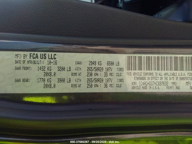 Dodge DURANGO GT 2017 1C4RDHDG7HC697632 Image 9