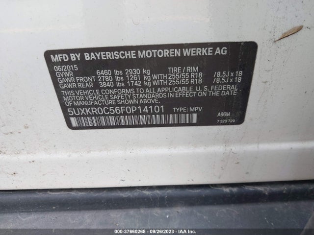 BMW X5 Xdrive35i 2015 5UXKR0C56F0P14101 Image 9