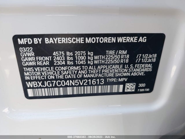 BMW X1 Sdrive28i 2022 аукцион фото