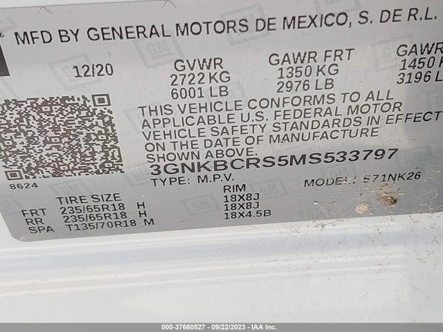 Chevrolet Blazer Lt 2021 3GNKBCRS5MS533797 Image 9