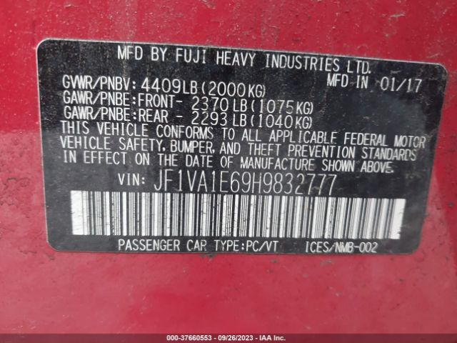 JF1VA1E69H9832777 Subaru Wrx Premium