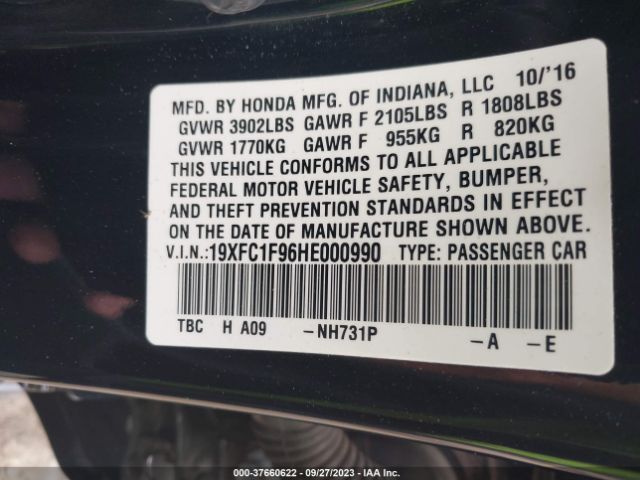19XFC1F96HE000990 Honda Civic Sedan Touring
