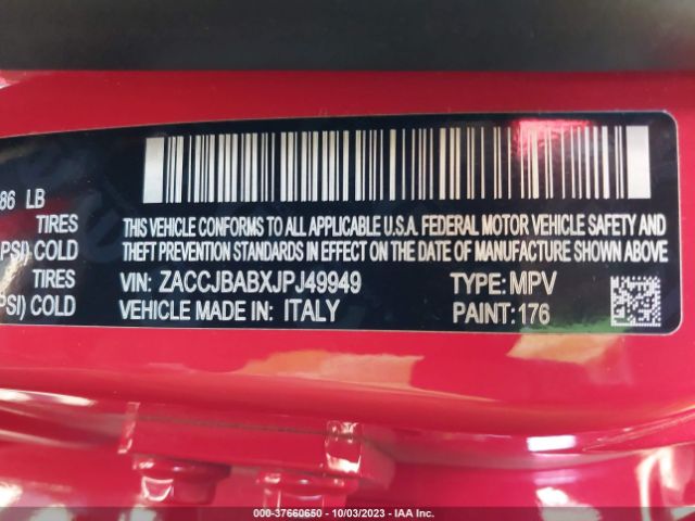 ZACCJBABXJPJ49949 Jeep Renegade Sport