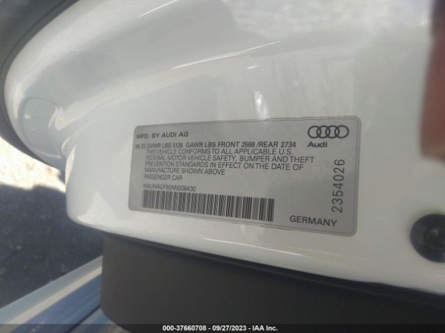 2022 AUDI A5 CABRIOLET WAUWAGF55NN008430 Photo 8