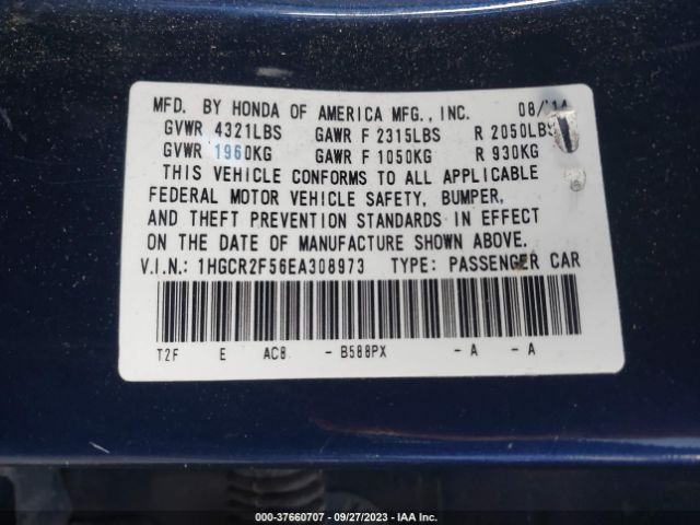 1HGCR2F56EA308973 Honda Accord Sedan Sport