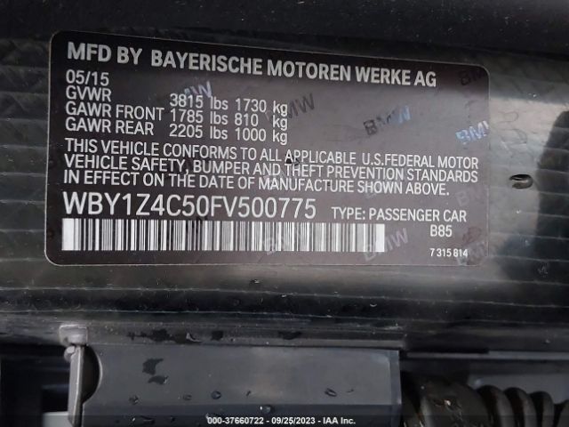 WBY1Z4C50FV500775 BMW I3 Base W/range Extender