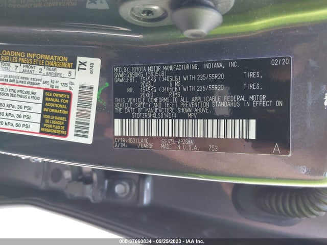 Toyota Highlander Platinum 2020 5TDFZRBHXLS014044 Image 9
