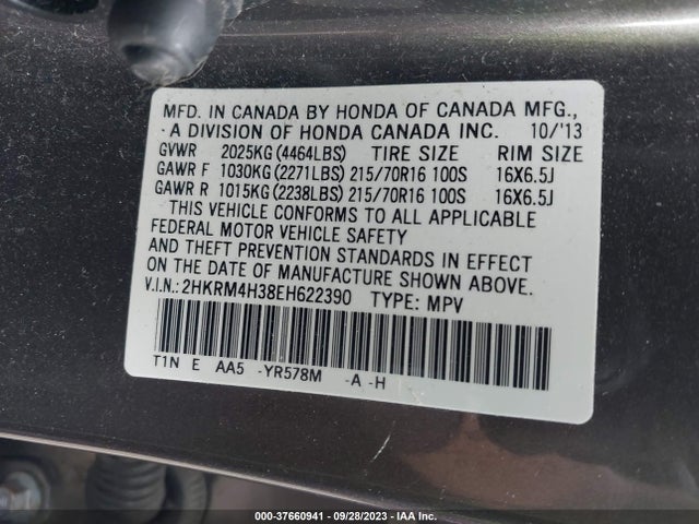 Honda CR-V LX 2014 2HKRM4H38EH622390 Image 9