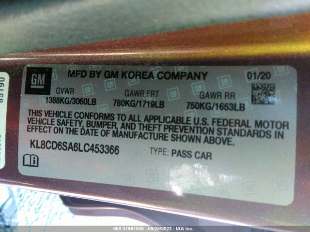 Chevrolet Spark Lt 2020 KL8CD6SA6LC453366 Image 9