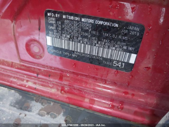 JA4AZ3A30KZ040656 Mitsubishi Outlander Sel