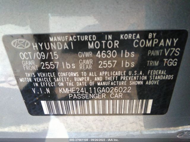 KMHE24L11GA026022 Hyundai Sonata Hybrid Se