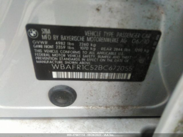2011 BMW 528I WBAFR1C52BC672055 Photo 8