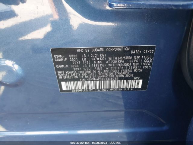 4S4WMAPDXN3448082 Subaru Ascent Limited